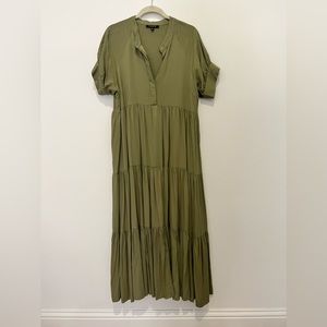 Olive tiered maxi dress